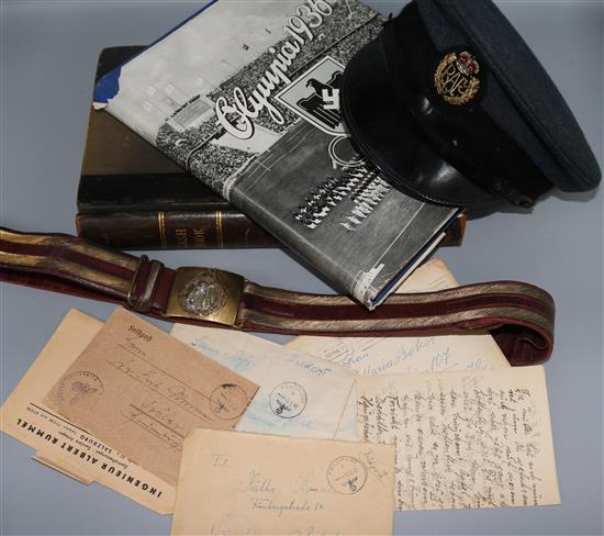 Olympischen spiele 1936, Nazi ephemera, cap, belt etc